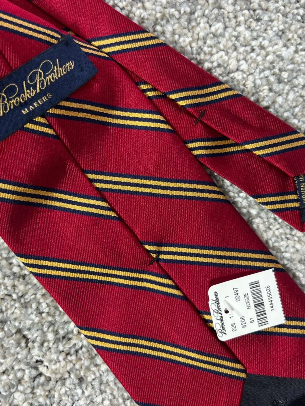NWT‎ Brooks Brothers Makers Tie 100% Silk Made in USA Prep Ivy Red Yellow Blue